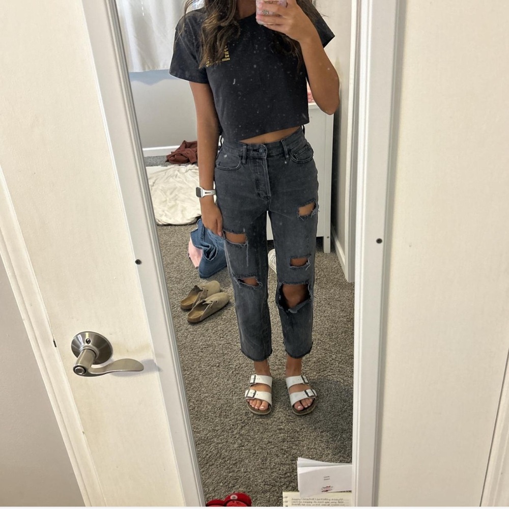 Pacsun Black Mom Jeans. Size 23. Women’s, Ladies, Pants, Holes, Loose, Straight